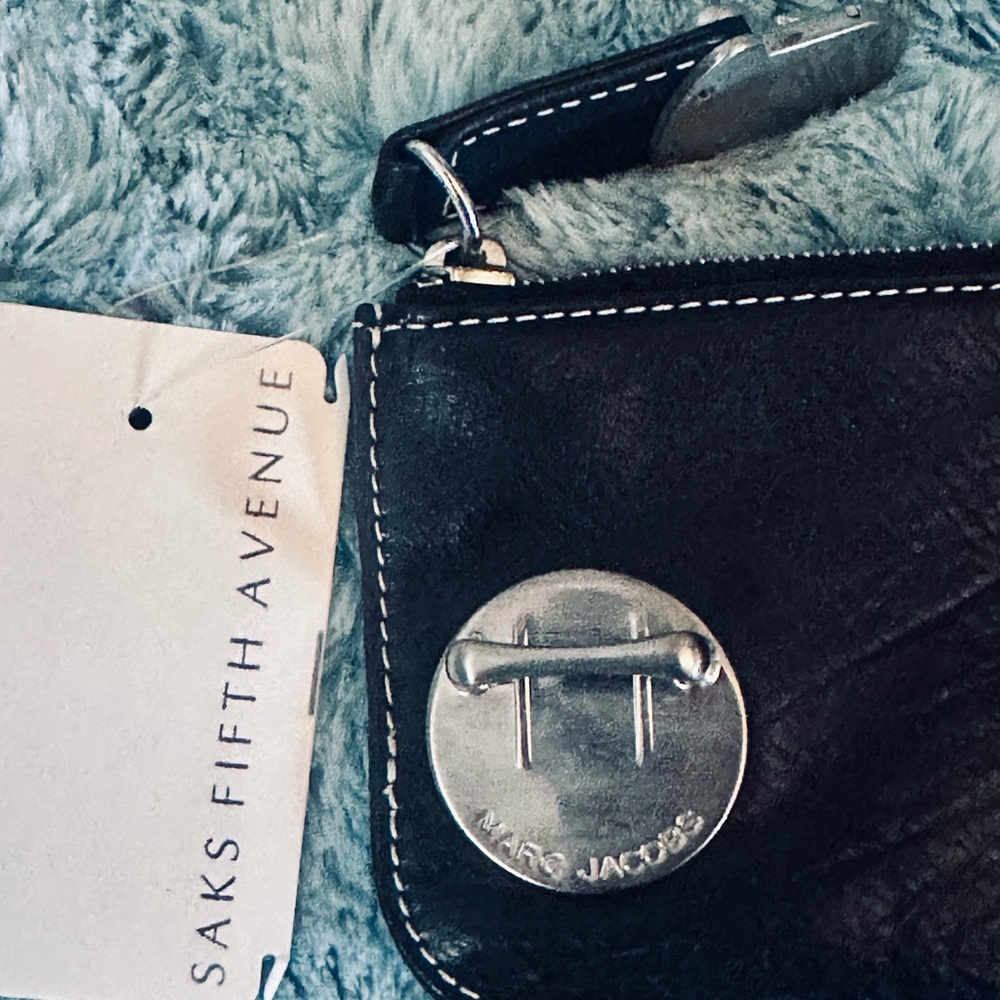 HTF π NWT π Authentic Marc Jacobs Black Leather Credit Card Wallet Saks - Picture 7 of 8